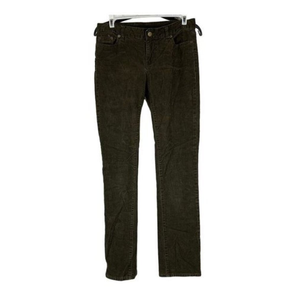 J.Crew Matchstick Corduroy Pants Women’s Size 27 Army Green Cotton Blend